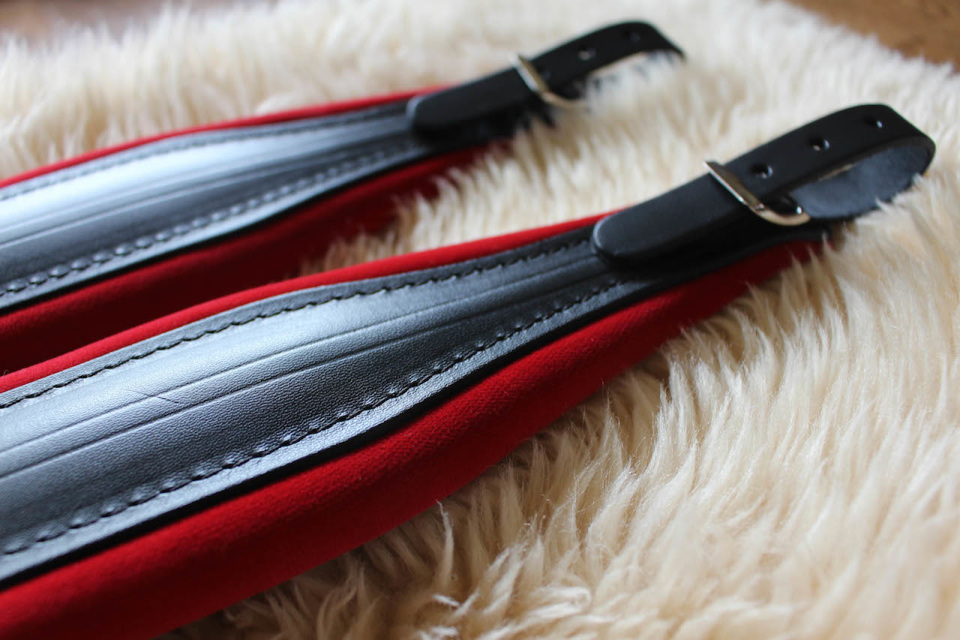 Accordion straps leather with black velvet padding 8CM 100% made in Italy DELUXE!!!